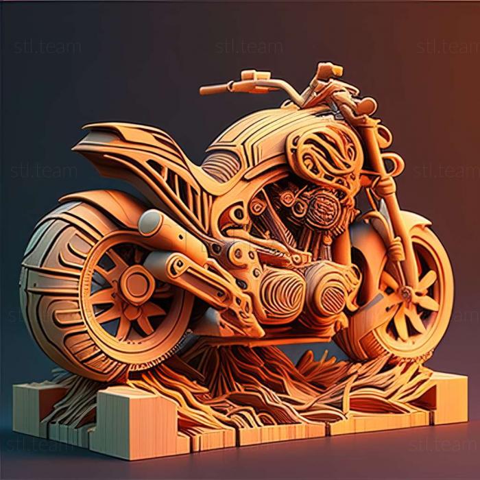 3D model Qbike Cyberpunk Motorcycles game (STL)